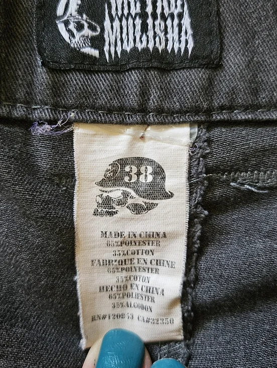 Metal Mulisha Mens Size 38 Gray Cargo Shorts Embroidered Logo w Pockets Cotton - Picture 4 of 10